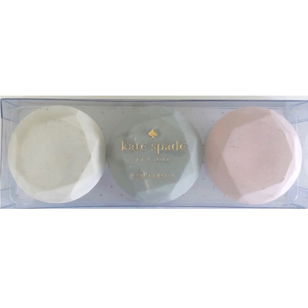 Kate Spade Giant Gem Faceted Diamond Inspired Eraser Gift Set of 3 | NEW IN BOX - Picture 13 of 17